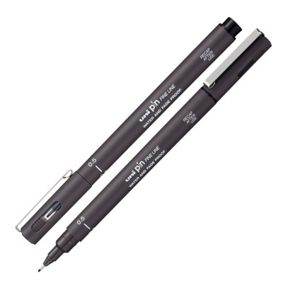 Pin fineliner - punta 0.5 mm - grigio scuro - Uni Mitsubishi