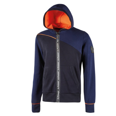 Felpa Jupiter - con cappuccio - taglia XXL - blu-arancione - U-Power