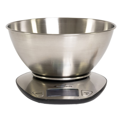 Bilancia da cucina Graal - con ciotola - peso massimo 5 kg - acciaio - Melchioni family