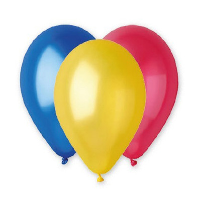 Palloncini in lattice metallizzati - diam. 26 cm - colori assortiti - Big Party - conf. 16 pezzi
