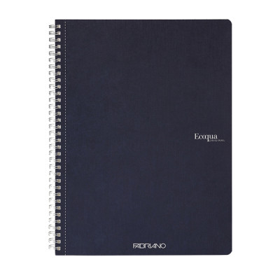 Maxiquaderno Ecoqua original - spiralato - A4 - 90gr - 1 rigo - 70 fogli - blu scuro - Fabriano