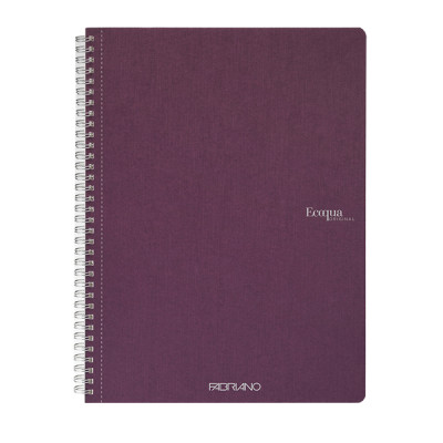 Maxiquaderno Ecoqua original - spiralato - A4 - 90 gr - 1 rigo - 70 fogli - vino - Fabriano