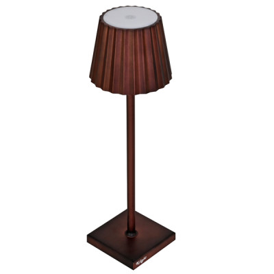 Lampada da tavolo - a led - 10 x 10 x 38 cm - alluminio-pmma - ruggine - King Collection