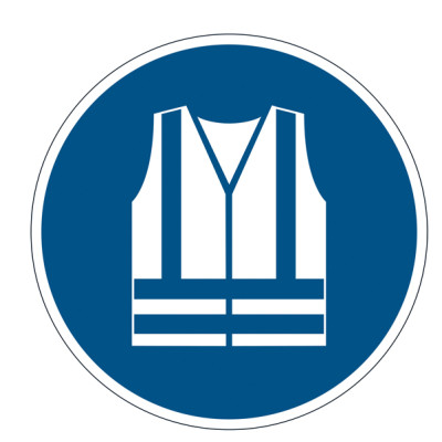 Pittogramma adesivo - da terra -  Gilet di sicurezza obbligatorio  - diametro 43 cm - Durable