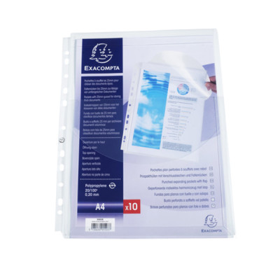Busta forata 5503E - c-soffietto e patella - liscia - A4 - PPL - Exacompta