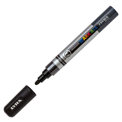 Marcatore a base d acqua Graduate Mark All  - punta tonda 2mm - nero - Lyra