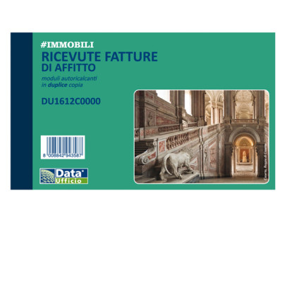 Blocco ricevute- fatture di affitto - 50-50 copie autoricalcanti - 16,8 x 10 cm - DU1612C0000 - Data Ufficio