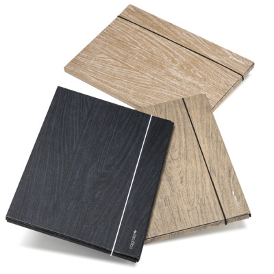 Cartella 3 lembi Wood - 25x35x1 cm - colori assoriti - Colorosa