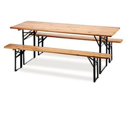 Set birra pieghevole - legno-verde scuro - Garden Friend - set 3 elementi