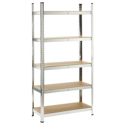 Scaffale - 5 ripiani - 180 x 40 x 90cm - metallo-MDF - Garden Friend