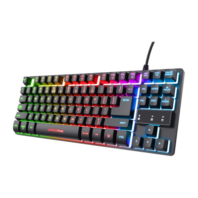 Tastiera gaming GX833 Thado - con illuminazione LED multicolore - metallo - nero - Trust