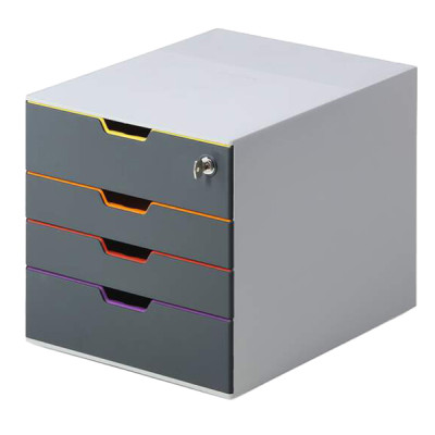 Cassettiera Varicolor Safe - 28 x 29,2 x 35,6 cm - 4 cassetti - Durable