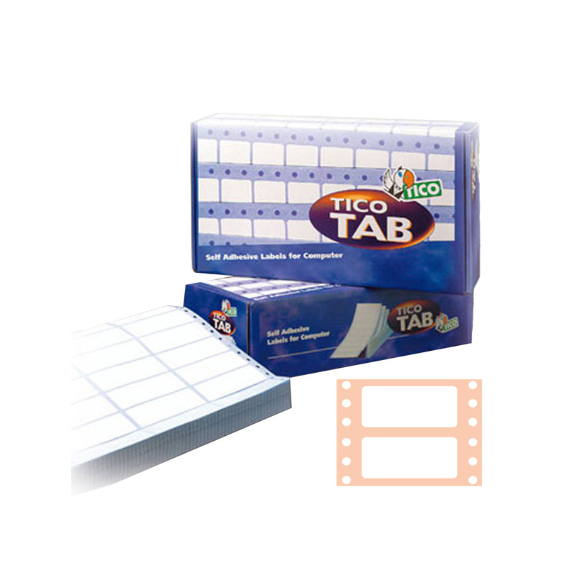 Etichette adesive a modulo continuo TAB 1 - in carta - corsia singola - permanenti - 100 x 36,2 mm - 8 et-fg - 500 fogli - bianc