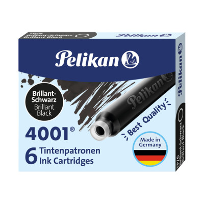 Cartucce inchiostro 4001 (TP-6) -  lunghezza 39mm - nero - Pelikan  - conf. 6 pezzi