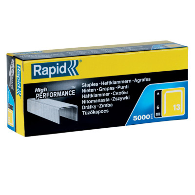 Punti galvanizzati - 13-6 - 6 mm - metallo - Rapid - conf. 5000 pezzi