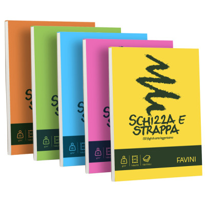 Blocco Schizza e Strappa - A5 - 150 x 210mm - 50gr - 150 fogli - Favini