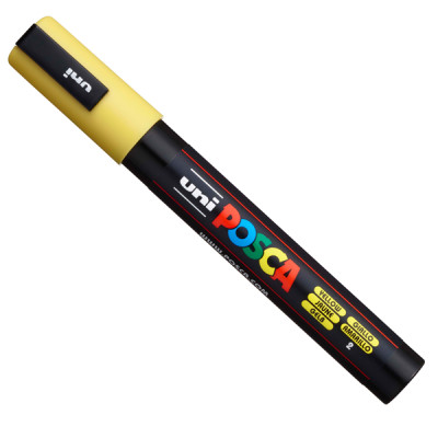 Marcatore a base d acqua Uni Posca PC5M - punta  tonda media da 1,8mm a 2,5mm - giallo - Uni Mitsubishi