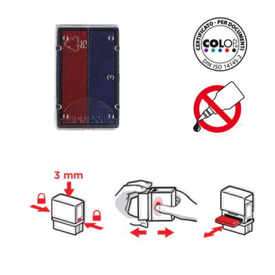 Tampone di ricambio E-10-2 - rosso-blu - Colop