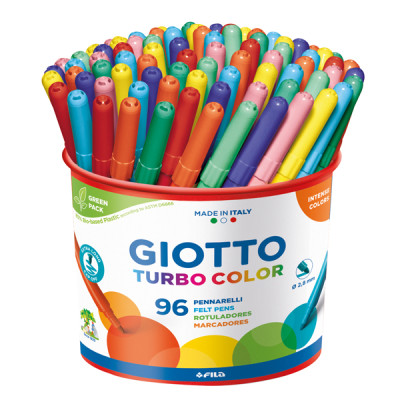 Pennarelli Turbo Color - punta diam.2,8mm - colori assortiti - Giotto - barattolo 96 pezzi