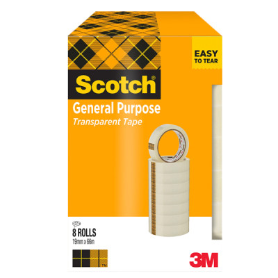 Nastro adesivo 508 - 1,9 cm x 66 m - trasparente - Scotch - torre 8 rotoli