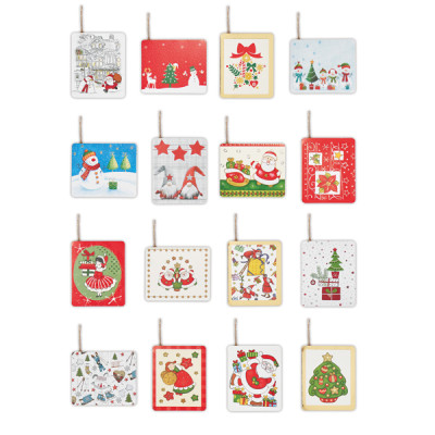 Segnapacco natale - con cordoncino - fantasie assortite - Rex Sadoch