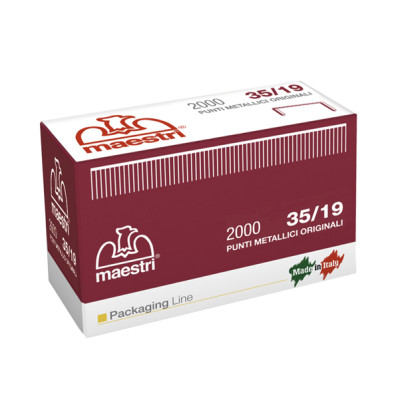 Punti 35-19 - per Romabox - H 19 mm - rame - Romeo Maestri - scatola 2000 pezzi