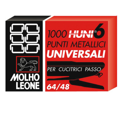 Punti universali - 6-4 - metallo - Molho Leone - conf. 1000 pezzi
