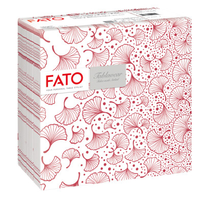 Tovagliolo linea AirLaid - carta - 40 x 40 cm - biloba-bordeaux - Fato - conf. 50 pezzi