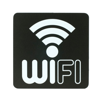 Pittogramma adesivo - Wifi - 16 x 16 cm - PVC - nero-bianco - Stilcasa