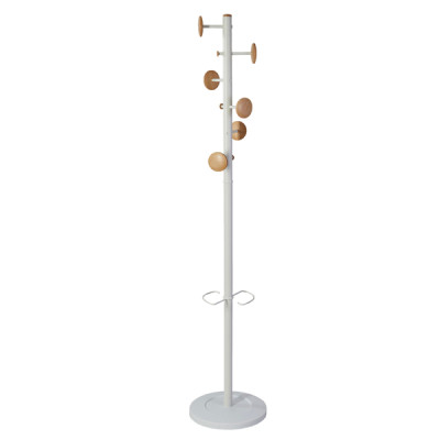 Appendiabiti a 6 ganci Music + 3 miniganci 175cm - bianco-legno - Alba