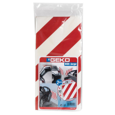 Pannello antiurto adesivo BOX - 24 x 50 cm - bianco-rosso - Geko - conf. 2 pezzi