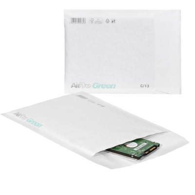 Busta imbottita AirPro Green - C-13 (17 x 21,5 cm) - carta - bianco - Bong Packaging - conf. 100 pezzi