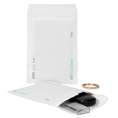 Busta imbottita AirPro Green - D-14 (20 x 26,5 cm) - carta - bianco - Bong Packaging - conf. 100 pezzi
