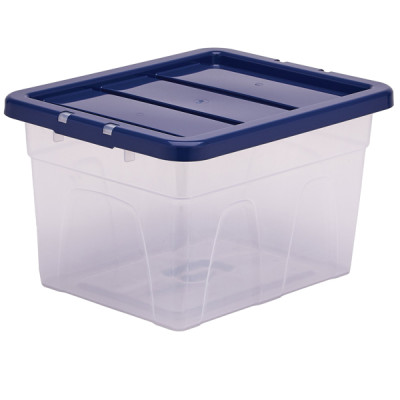 Contenitore multiuso Bankers Box - 37 x 40 x 24,5 cm - 22 L - PP - con coperchio blu - trasparente - Fellowes