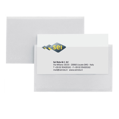 Portabiglietti da visita Eticard T -  autoadesivi - PVC - 5,5 x 9 cm - trasparente - Sei Rota - conf. 10 pezzi