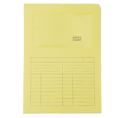 Cartelline a L con finestra Sintex - cartoncino 120 gr - 22x31cm - giallo - Blasetti - conf. 50 pezzi