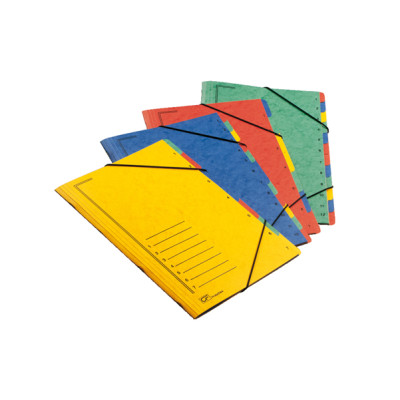 Classificatore numerico 1-7 - 7 scomparti - con elastici - 24x34 cm - colori assortiti - Fraschini
