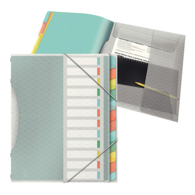 Classificatore colour lce - 12 divisori - dorso 2 cm - 26,6x32 cm - multicolore - Esselte