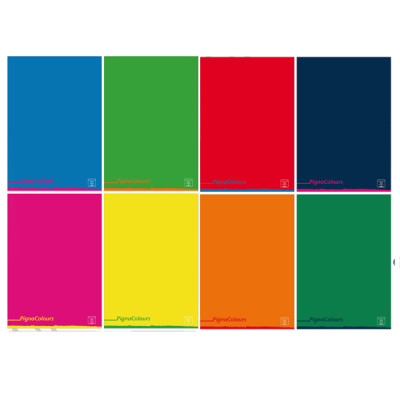 Maxiquaderno Pigna Colours - A4 - 1 rigo - c-margine - 42 fogli - 80 gr - Pigna