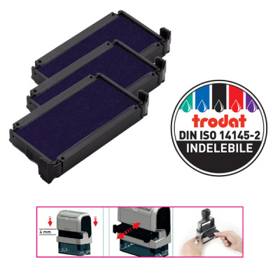 Tampone di ricambio 6-4910 - blu - Trodat  - conf. 3 pezzi