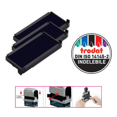 Tampone di ricambio 6-4913 - nero - Trodat - conf. 3 pezzi
