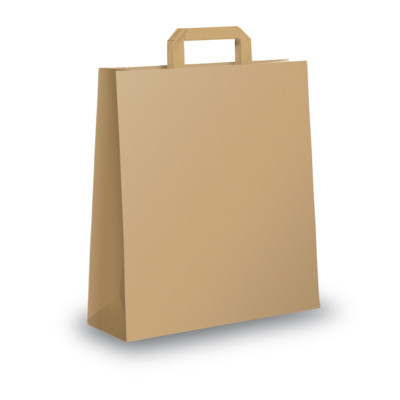 Shopper - maniglie piattina - 45 x 15 x 50 cm - carta kraft - avana - Mainetti Bags - conf. 25 pezzi