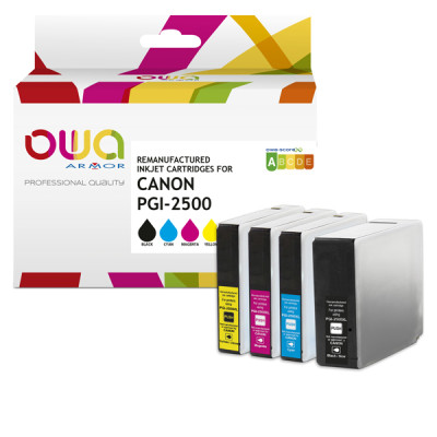 Armor - 4 Cartucce compatibili per Canon PGI-2500 XL - BK-C-M-Y - PGI-2500XL - 600 pag