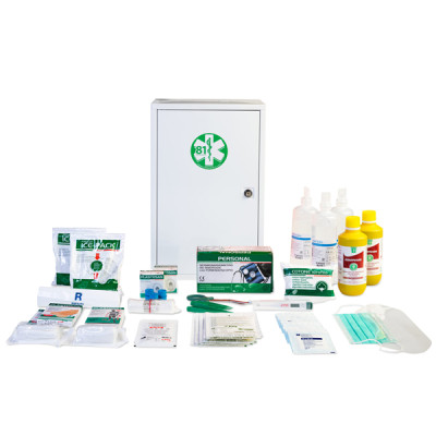 Armadietto di pronto soccorso 102-M - 46x30x14 cm - metallo - oltre 3 persone - bianco - PVS