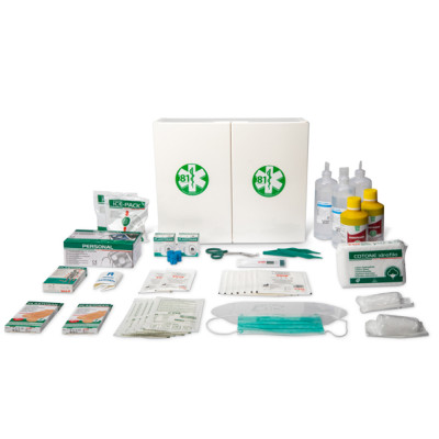 Armadietto di pronto soccorso 102-P - 45x37,5x13 cm - plastica - oltre 3 persone - bianco - PVS