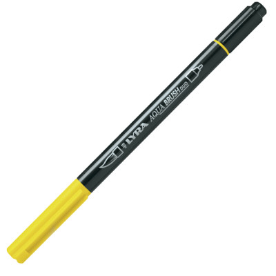 Pennarello Aqua Brush Duo - punte 2-4 mm - giallo di cadmio limone - Lyra