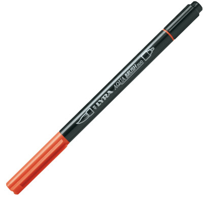 Pennarello Aqua Brush Duo - punte 2-4 mm - rosso saturno - Lyra