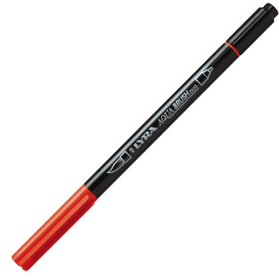 Pennarello Aqua Brush Duo - punte 2-4 mm - rosso geranio chiaro - Lyra