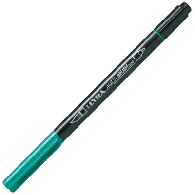 Pennarello Aqua Brush Duo - punte 2-4 mm - verde notte - Lyra