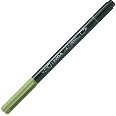 Pennarello Aqua Brush Duo - punte 2-4 mm - verde di cromo - Lyra